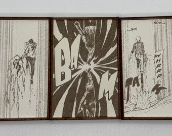 3 pièces, aimant en bois, panneau manga anime