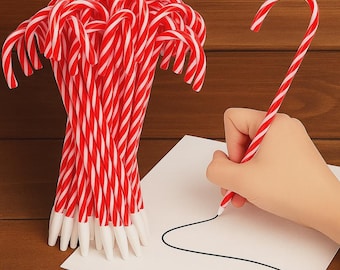 Candy Cane Gel Pens | Red & White Striped, Christmas Stocking Stuffers