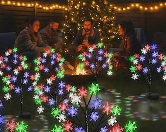 Snowflake Solar Garden Lights | 40 LED Christmas Pathway Decor
