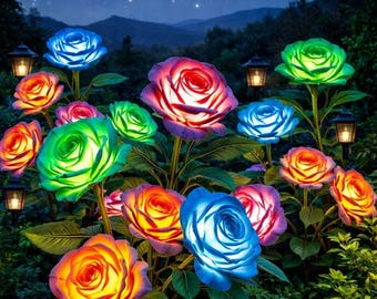 Solar Rose Flower Lights buiten, kleur veranderende tuinverlichting op zonne-energie waterdicht, decoratieve zonneverlichting voor tuin Patio veranda tuin
