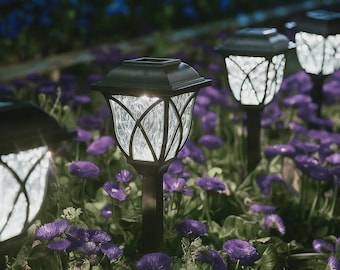 Waterproof Solar LED Garden Lights – Pathway Landscape Lighting, 6 or 8 Pack