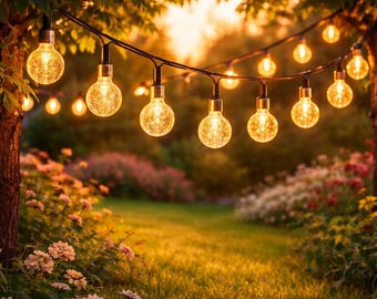 Solar String Lights Outdoor 36FT 60 LED Waterproof Globe Lights Warm White, Patio Garden Fairy Lights, Wedding Party Decor Yard Lighting