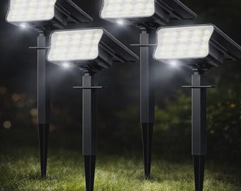 Tuinverlichting op zonne-energie, IP67 waterdichte led-padverlichting, set van 4