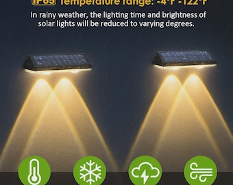 Omheiningsverlichting op zonne-energie: waterdichte led-terrasverlichting voor buiten, 3 standen (8 stuks)