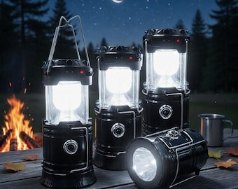 4-Pack LED Camping Lantern – Waterproof USB Rechargeable Emergency Light
