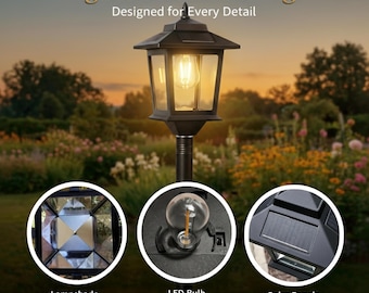 2-pack zonne-lantaarns | 63-inch waterdichte warmwitte Edison-lamp