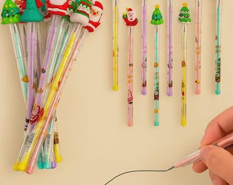Christmas Stackable Mechanical Pencils | Holiday Party Favors, Classroom Prizes (24-Piece)