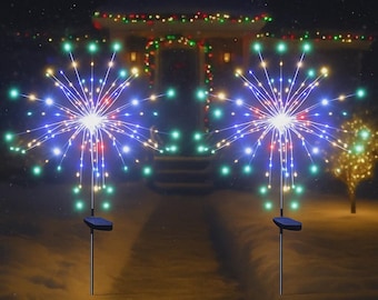Solar Firework Garden Stake Lights | 120 LED Christmas Sparklers