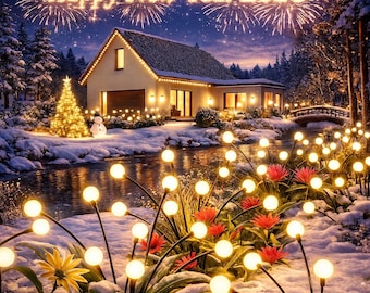 Solar Firefly-tuinverlichting buiten, wuivende led-zonneverlichting waterdicht, warm wit pad tuinterrasdecor, landschapslicht op zonne-energie