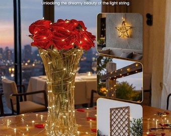 Kerstverlichting op afstand | 33 ft 100 led, waterdichte lichtslingers