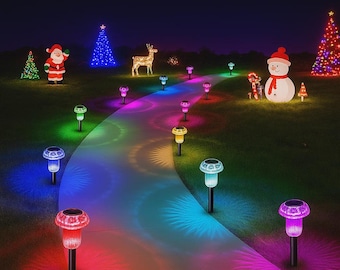 Color Changing Mushroom Solar Lights | 12 Pack, Waterproof Garden Decor