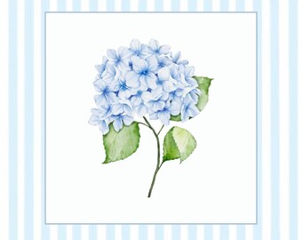 Watercolor Hydrangea Prints Set of 2 - Etsy