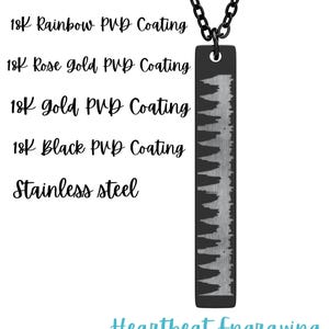 Custom Baby Heartbeat Neck Vertical Bar  Necklace, Heartbeat EKG Necklace, Rainbow Baby Gift, Baby Shower gift, Heartbeat Keepsake Necklace