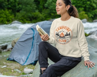 Sweat-shirt à logo Campfire Club | Arête de camping, guimauve rôtie, montagne en plein air