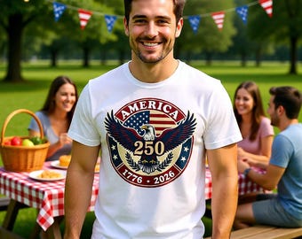 Tshirt America 250 Eagle, tee-shirt patriotique, 250e anniversaire, 4 juillet, 250e USA