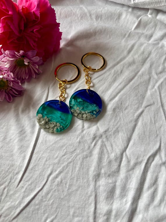 Ocean Waves Resin Keychain