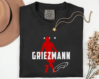 Camiseta de fútbol Comfort Colors® Air Griezmann #7, camiseta gráfica personalizada de jugador estrella de Francia 2026, camiseta unisex personalizada para eventos deportivos mundiales