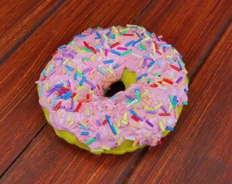 Pink & Yellow DONUT HEADBAND | Fake Food Sprinkle Doughnut Costume | Kawaii Pastry Hair Accessory