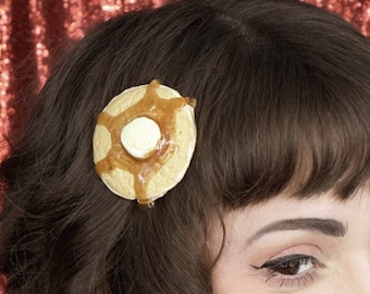 Little Pancake HAIR CLIP | Breakfast Fake Food Hair Accessory | Cute Novelty Pinup Hair Pin