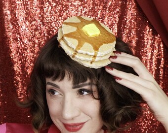 Pancake Stack HEADBAND or PROP | Triple Stack Fake Food Costume | Kawaii Pastry Hair Accessory