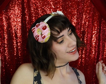 Donut HEADBAND | Adult and kid's Fake Food Costume | Kawaii Pastry Hair Accessory