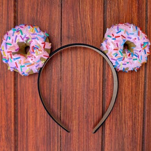 Pink Sprinkle DONUT MOUSE EARS | Fake Food Dessert Costume Accessory | Doughnut Ears Headband