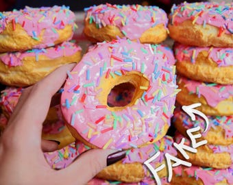 Pink Sprinkle Big DONUT HEADBAND or PROP | Adult and kid&#39;s Fake Food Costume | Kawaii Pastry Hair Accessory