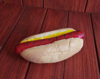 Hot Dog SOFT PROP with Ketchup and Mustard | Squishy Fake Food Stage Movie Photoshoot toy | Lightweight Kawaii Faux Food