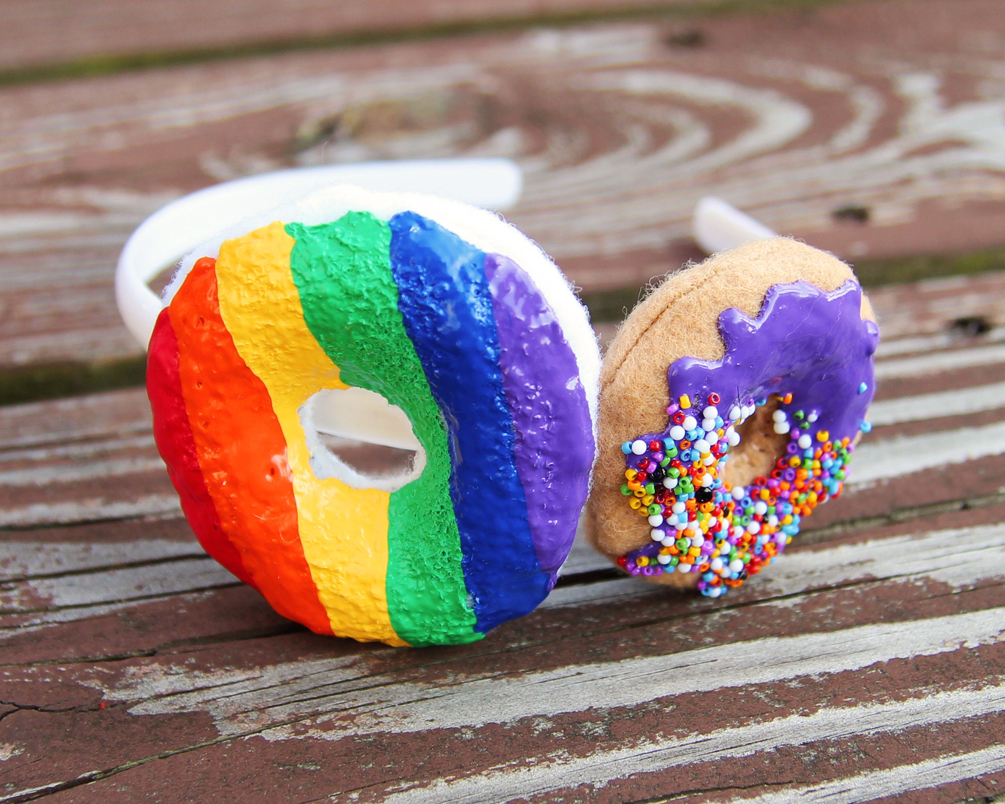 Rainbow Flag DONUT HEADBAND | LGBT Pride Parade Headband or Belt Fake Food Costume | Kawaii Cosplay Hair Accessory