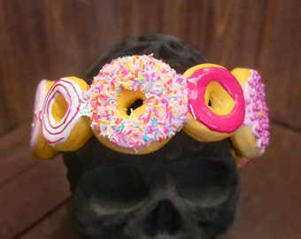 Pink Sprinkle DONUT CROWN | Fake Food Pastel Halloween Costume Headband | Kawaii Cosplay Hair Accessory