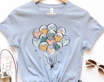 Disney Mickey Head Balloons Shirt, Minimal Disney Balloon Sweatshirt, Magical Disneyland Outfit, Disney Lover Gift
