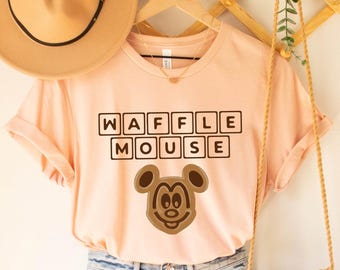 Waffle Mouse Funny Disney Snack Tee, Mickey Waffle Sweatshirt Foodie Gift for Her, Magic Kingdom Breakfast T-Shirt, Park Vacation Apparel