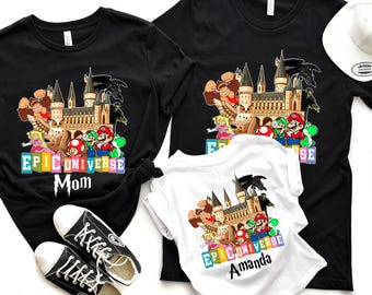 Epic Universe Family Shirt, Universal Epic Universe Matching Trip Sweatshirts, Custom Name Family Vacation, Theme Park T-Shirts