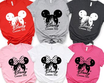 Custom Disney Family Trip Shirt, Personalized Disney World Vacation Sweatshirt, Matching Mickey Minnie Castle Shirt, Disneyland Group Trip