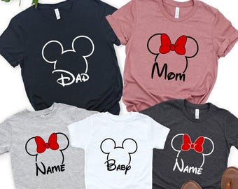 Custom Disney Family Shirt, Matching Disneyland Sweatshirt, Personalized Family Vacation T-Shirt, Disney Trip Outfit for Family