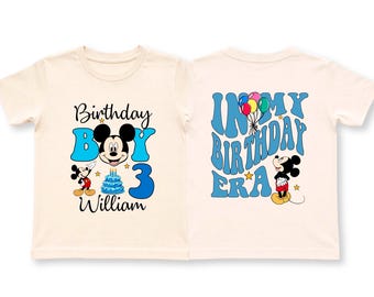 Custom Mickey Birthday Boy Shirt, Matching Disney Family Birthday Sweatshirt, In My Birthday Era Tee, Personalized Toddler Birthday Tee