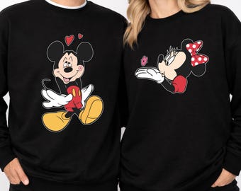 Disney Minnie and Mickey Valentines Day Shirt, Romantic Disneyland Family Matching Sweatshirt, Matching Couples Shirt