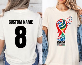 Custom North America Football 2026 Tee, Soccer Fan Personalized Jersey, Custom Name & Number Sports Sweatshirt, 2026 World USA Hoodie