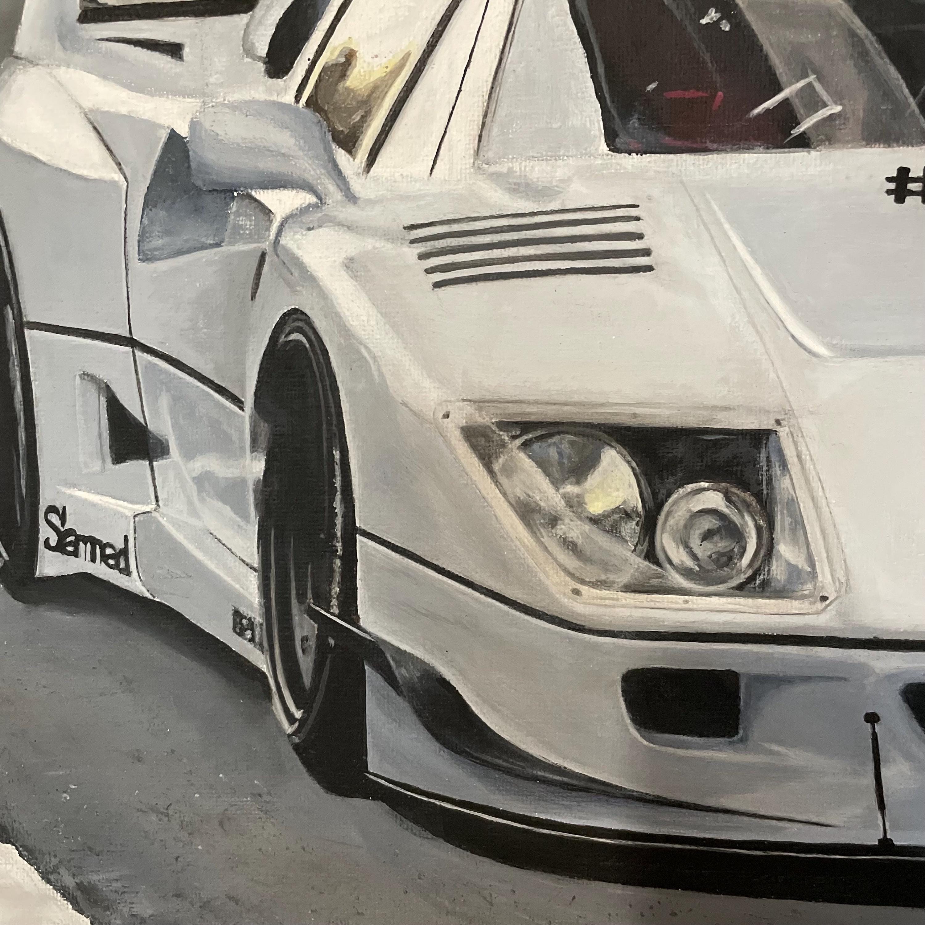 Ferrari “F40 Liberty Walk” Painting Art - Acrylic on Canvas - Etsy