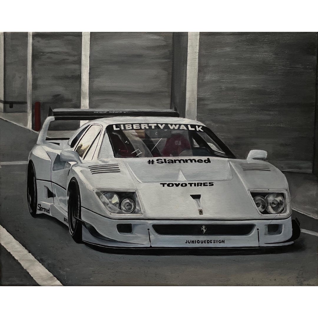 Ferrari “F40 Liberty Walk” Painting Art - Acrylic on Canvas - Etsy UK