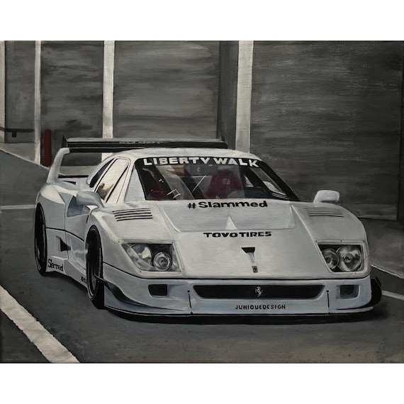 Ferrari “F40 Liberty Walk” Painting Art - Acrylic on Canvas - Etsy
