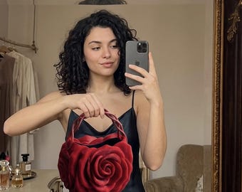 3D-gedruckte PLA-Tasche, rosa, Blumenmuster, Frühlingsmotiv – umweltfreundlich – vegan – schicke Mode