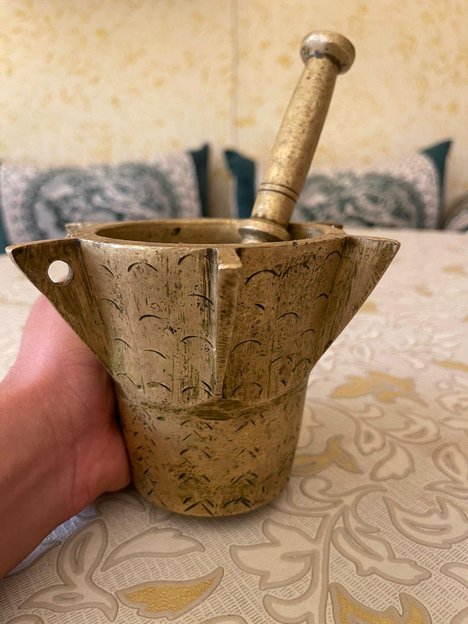 Antique Moroccan Brass Mahraz