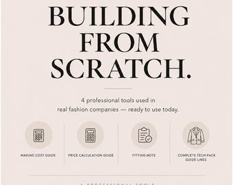 Fashion Tech Pack Bundle|ProductDevelopment Toolkit for Designers|TechPack Templates,Cost Sheets,Size Grids & Fitting Notes|Instant Download
