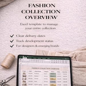 Gestione Collezione Moda Excel | Overview Collezione per Designer e Brand Emergenti