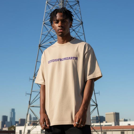 STUDIOFROMEARTH Oversized Cotton T-Shirt with Motivational Floral Print - Trendy Streetwear Tee