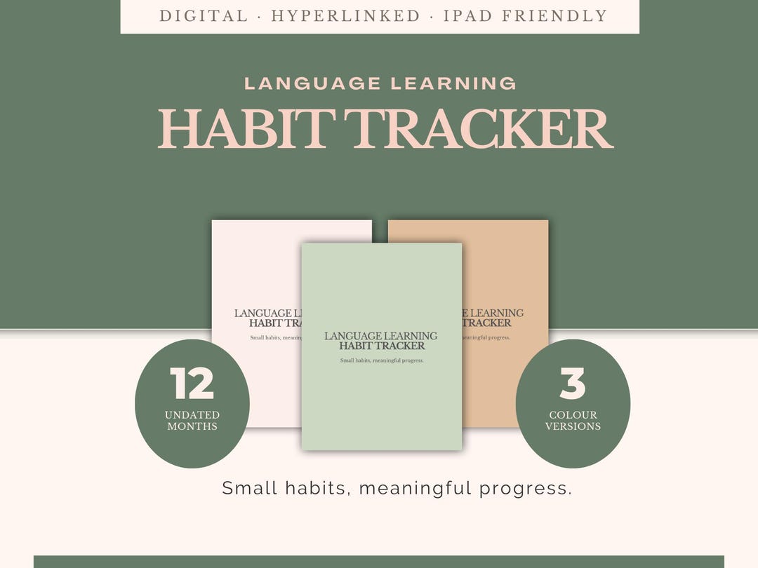 Language Learning Habit Tracker | Digital Study Tracker for iPad ...