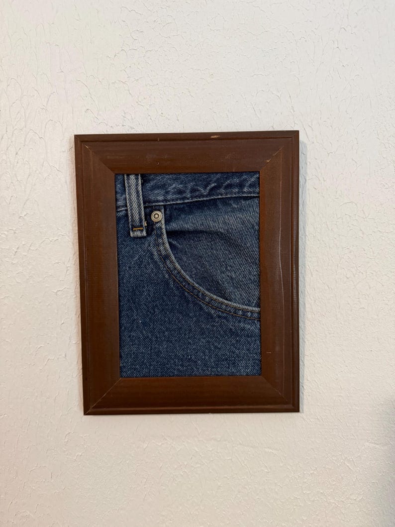 Framed Denim Pocket | Unique Faux Floral Vase, Sunglasses Holder image 8
