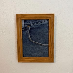 Framed Denim Pocket | Unique Faux Floral Vase, Sunglasses Holder image 7