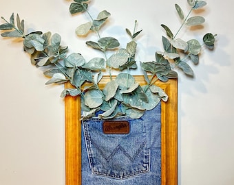 Framed Denim Pocket Organizer | Unique Wall Decor | Wrangler